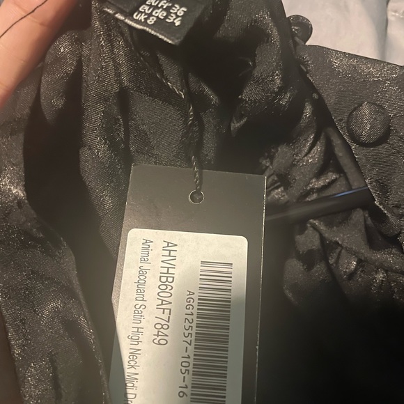 Animal Jacquard Satin High Neck Midi Dress - Picture 5 of 6